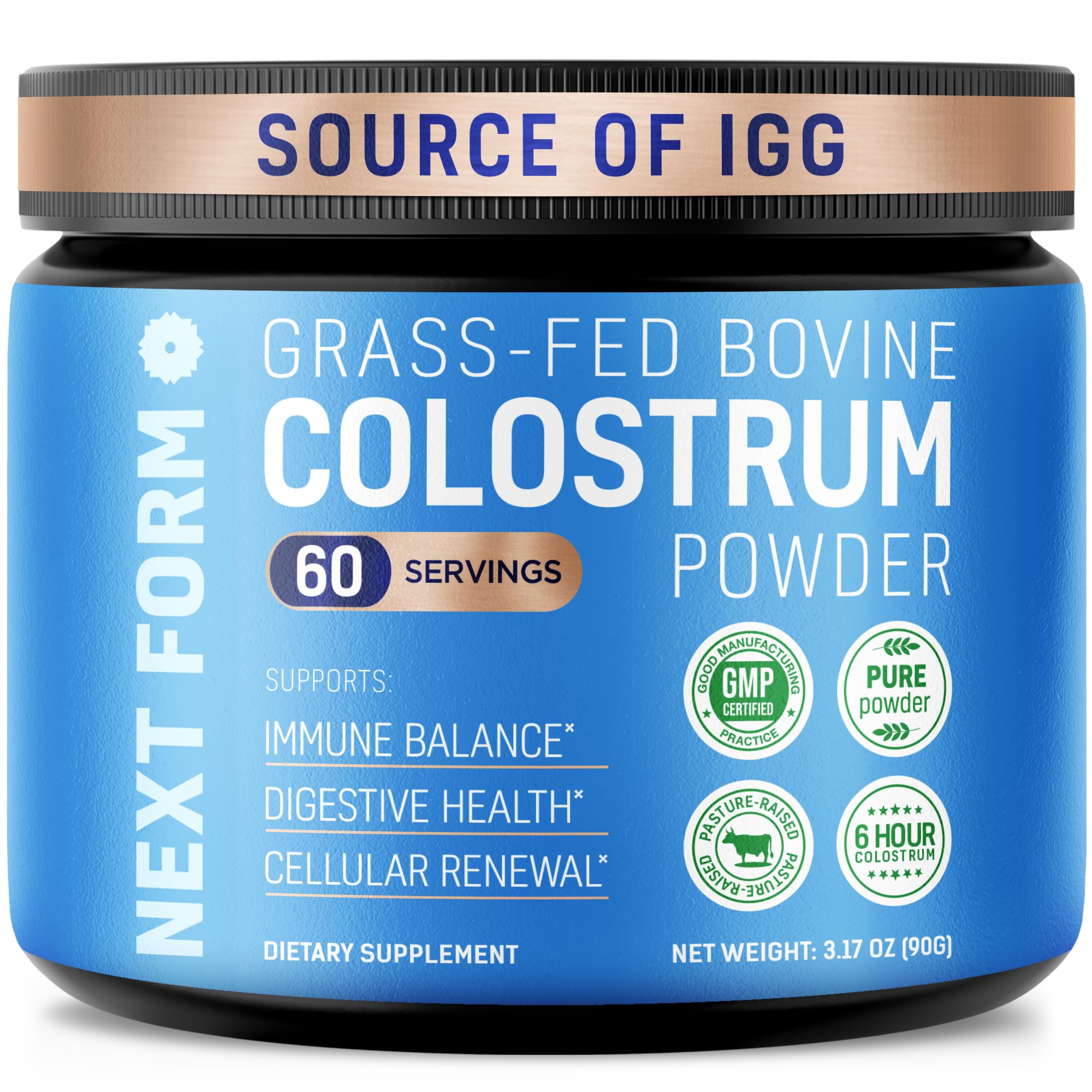Bovine Colostrum Powder of IgG & IGA Grass-Fed Unflavored 3.17 Oz
