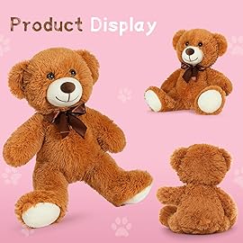 MaoGoLan Bulk Teddy Bear Baby Shower, 10 Packs Small Dark Brown Teddy Bear Stuffed Animals in Bulk,13.5 Small Stuffed Bears Plush for Wedding,Birthday,Christmas, Party Decorations