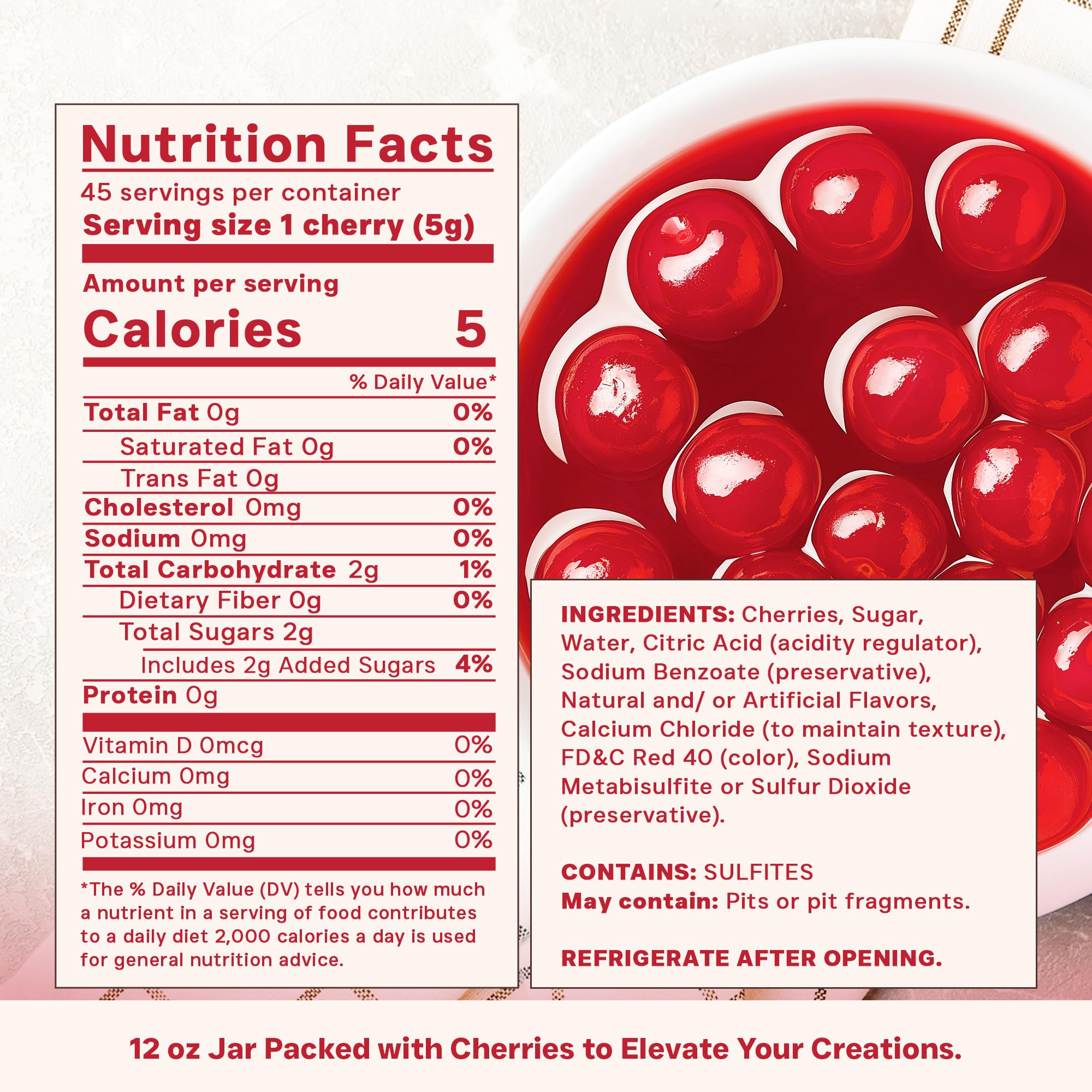 Amazon.com : Haddar Red Maraschino Cherries, 15.2 oz | Old