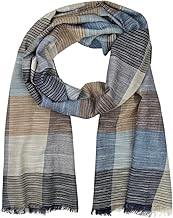 LINDENMANN Men's Scarf Lightweight 100% Organic Cotton Multi-Coloured, multi-coloured