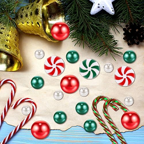 Miniatura 3 de Huaerle 7084 piezas de relleno de jarrón de Navidad, relleno de jarrón de bastones de caramelo de plástico acrílico, velas de Navidad flotantes,