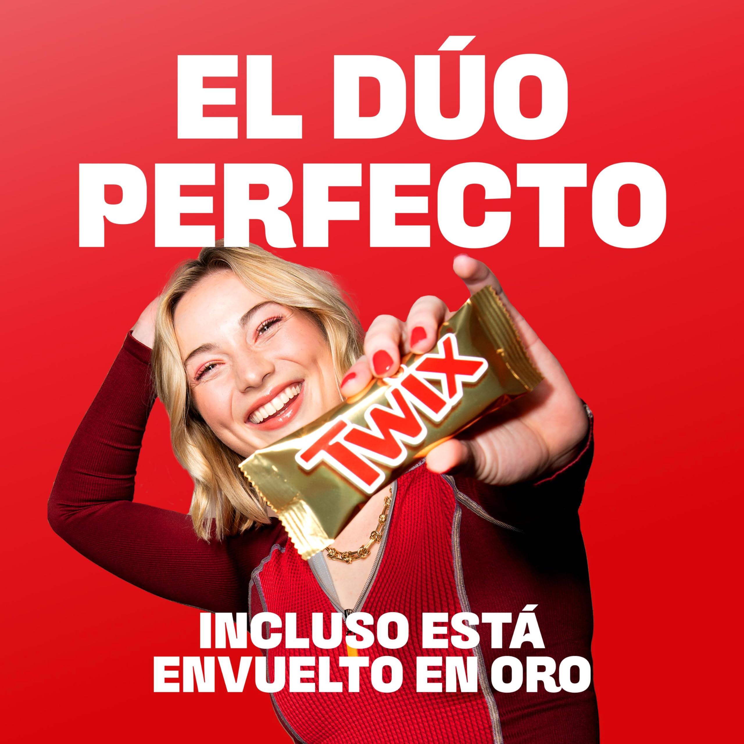 Twix Chocolatina con Galleta crujiente y suave caramelo recubiertos de chocolate con leche (25 x 50g)