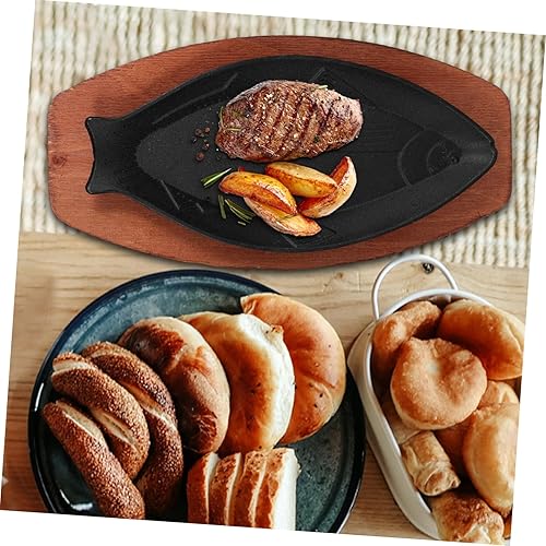 Miniatura 4 de Operitacx Plato de barbacoa en forma de pescado, sartén antiadherente portátil para carne y limpieza, accesorio de cocina para fiestas y reuniones