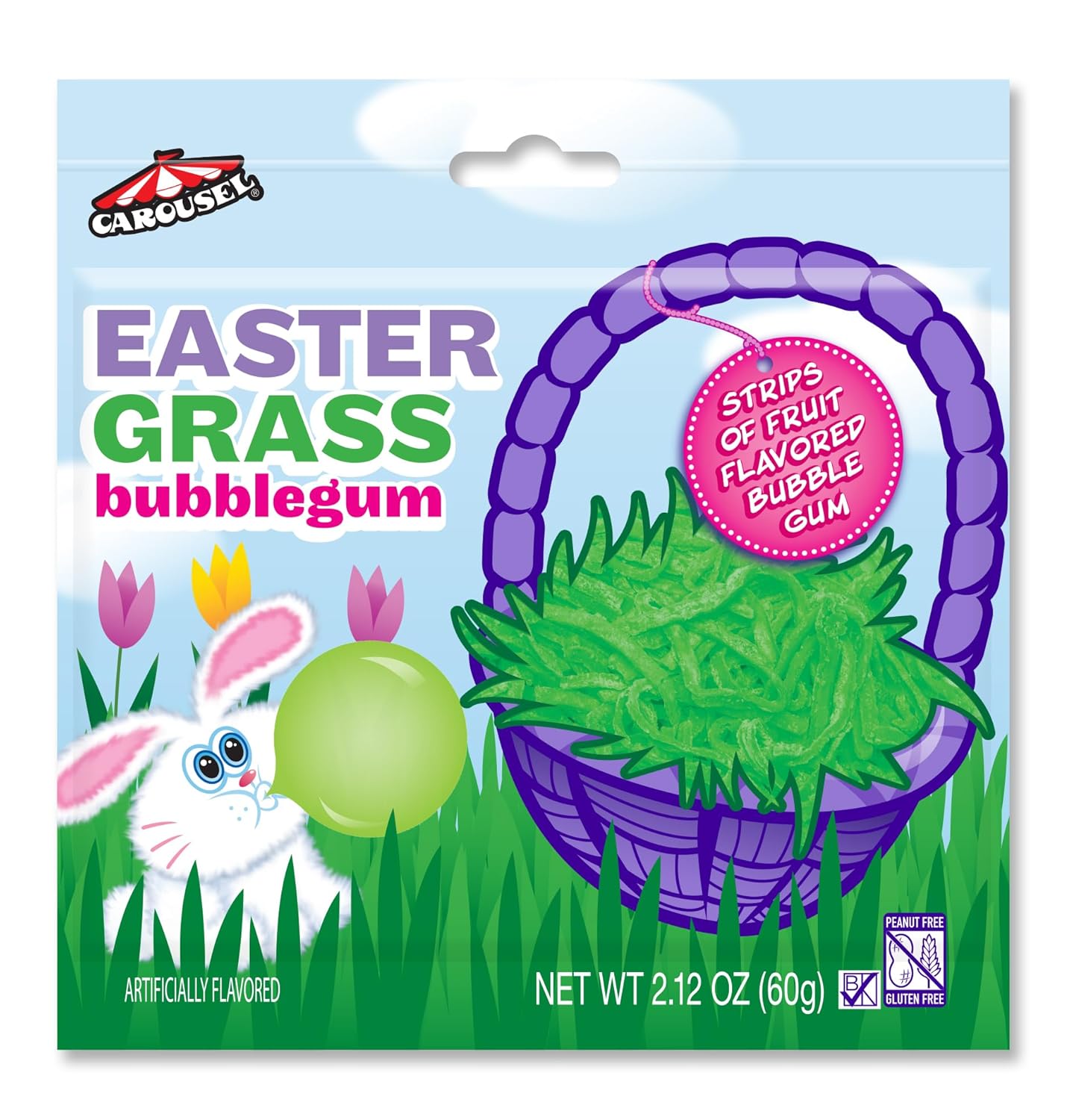 Easter Grass Bubble Gum + For Games, Concessions, Picnics & Parties (12 Packs)