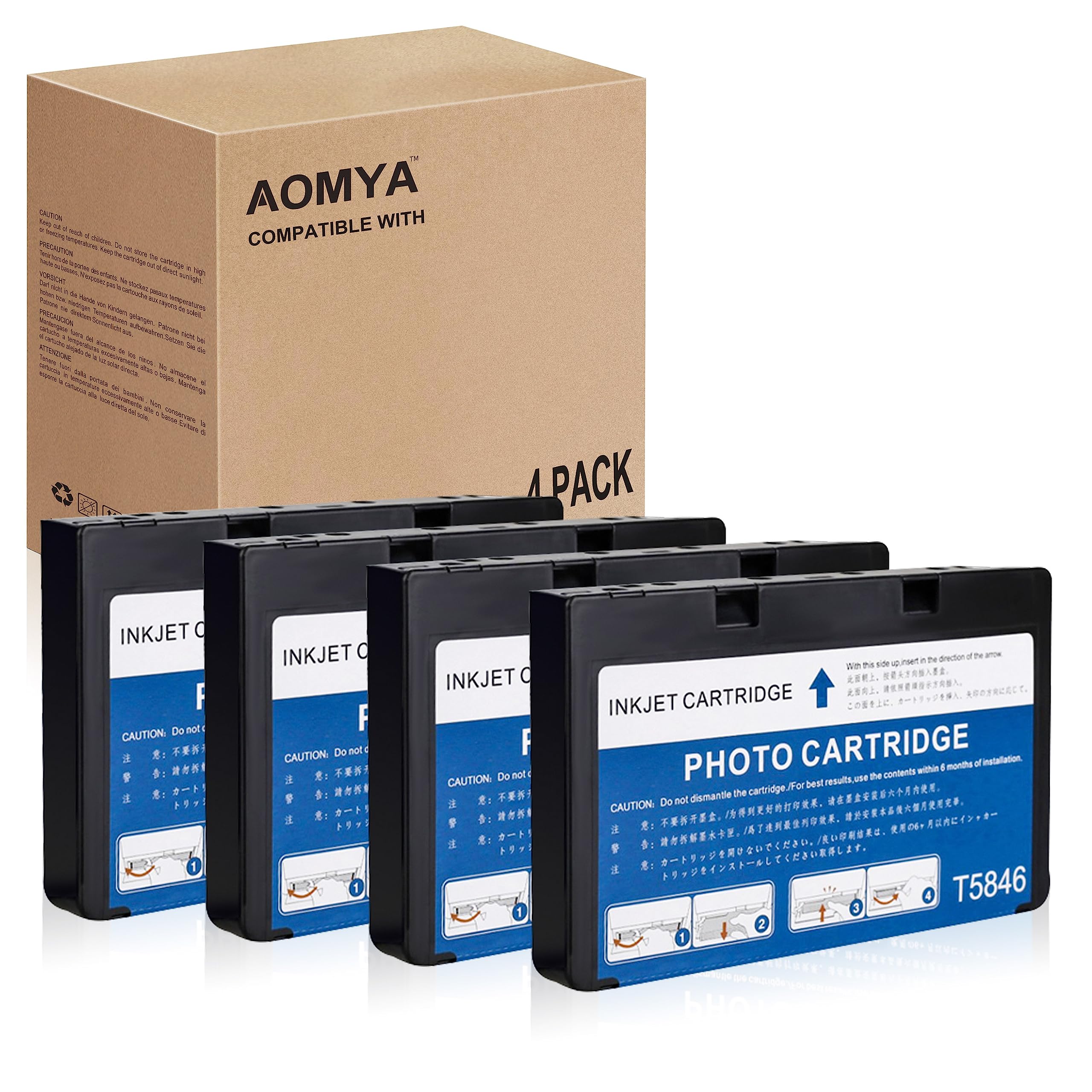 Aomya T5846 Compatible Ink Cartridge,Work with PictureMate PM 225,PM 260,Flash PM 280, Pal PM 200, Show PM 300, Snap PM 240 and PM 290 Printer (1)…