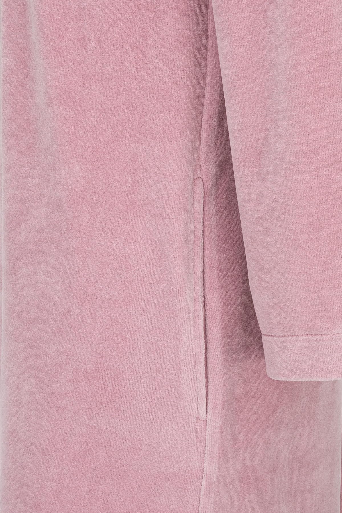 RE-651 Peignoir pour femme avec fermeture éclair - Velours - Coton - Chaud
