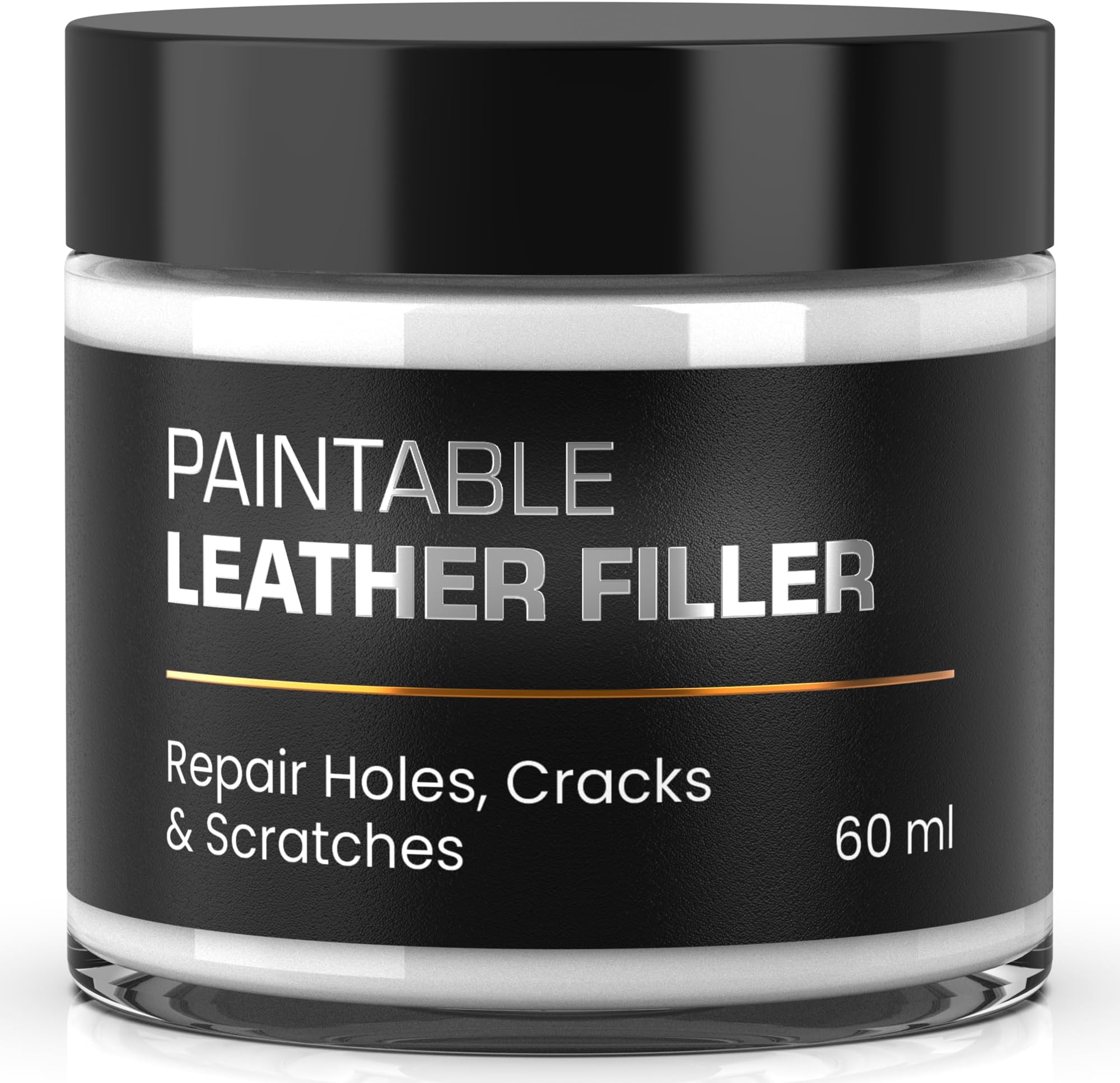 Paintable Leather Filler - Repair for Tears, Holes, and Scratches - Easy Step-by-Step Guide - Leather Repair Gel, White - 60 mL
