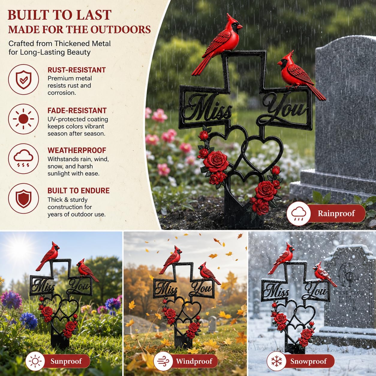 Memorial Plaques for Cemetery, 6.3 x 12 Inch image 3