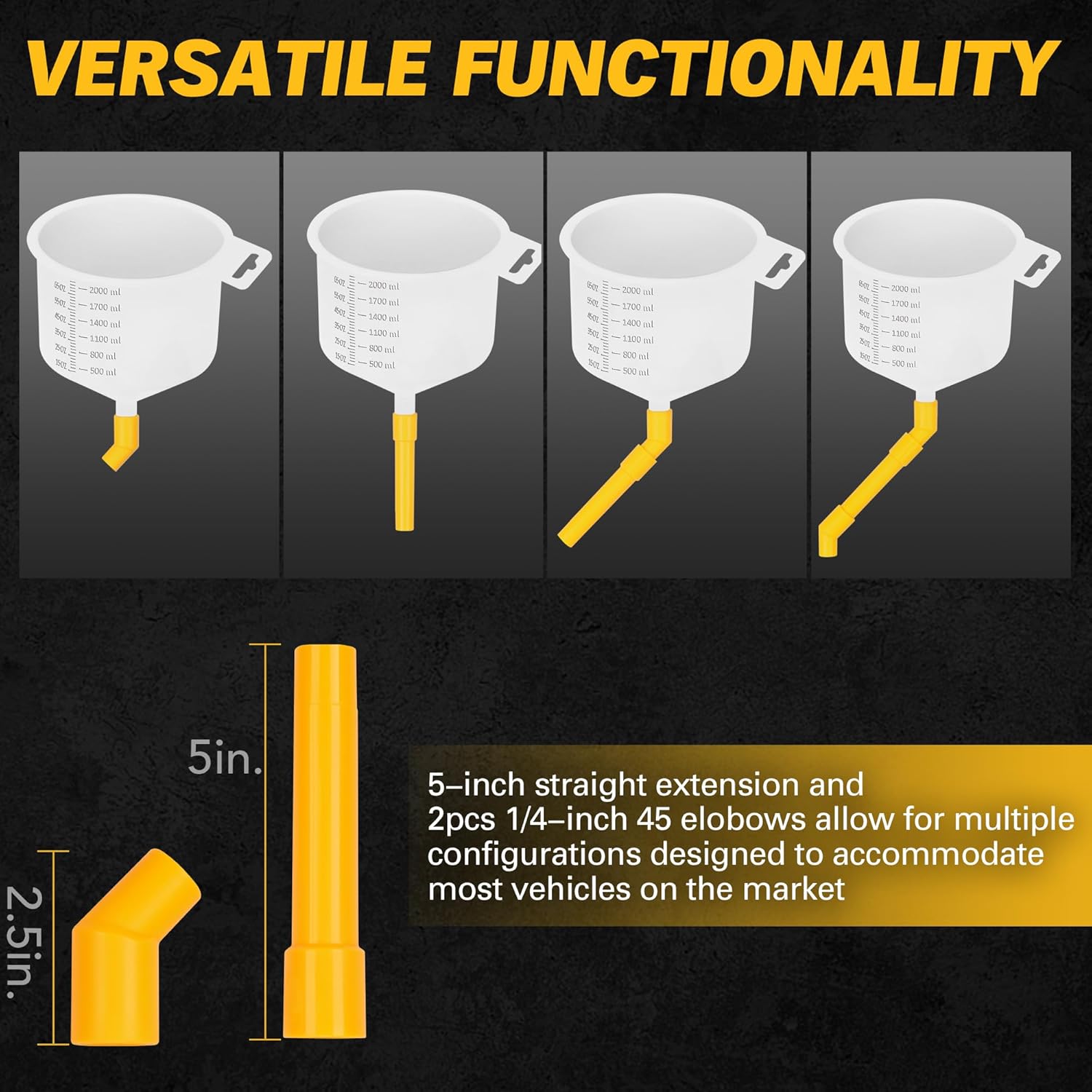 ELEAD No-Spill Coolant Funnel Kit - 19-Piece Radiator Funnel burping kit, coolant Bleeder kit, Extra Funnels and Adapters for Universal Vehicle