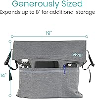 Vista 6 de Vive Bolsa de Accesorios para Silla de Ruedas XL - Impermeable, Resistente a los Arañazos, Doble Costura, Lavable a Máquina para Adultos, Personas