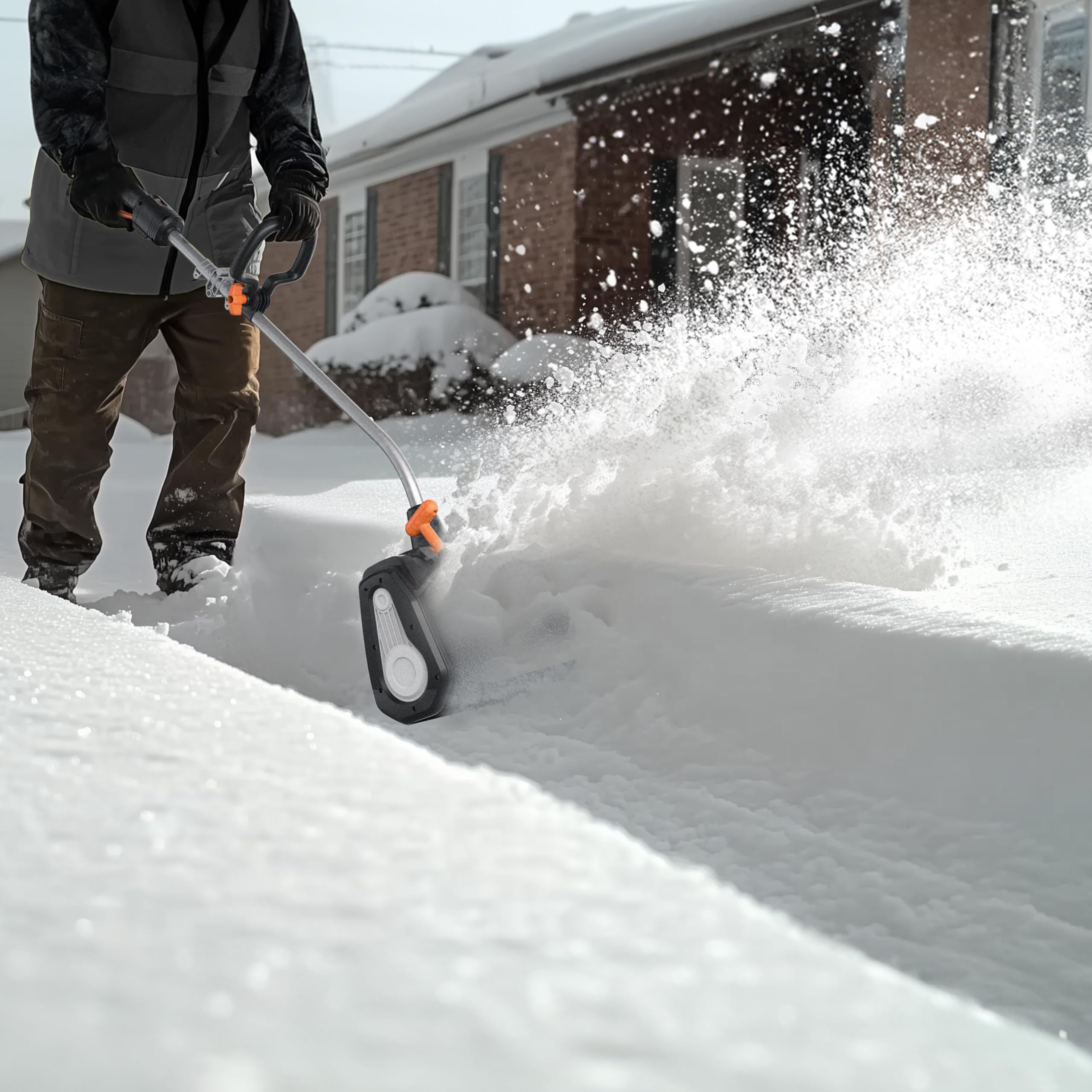 WORX WG460E.9 Akku-Schneefräse 40V(2×20V), bürstenloser Motor, 30 cm Räumbreite, 7,5 m Wurfweite, max. Schneehöhe 15 cm – kompakte Schneeräumlösung, ohne Akku & Ladegeräte