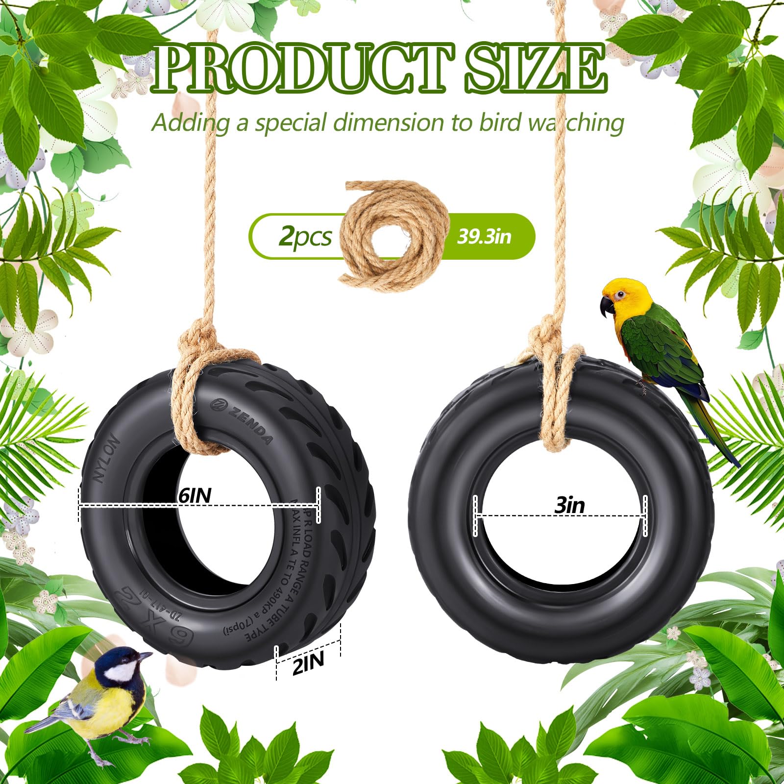 2 comederos para pájaros de 6 x 2 pulgadas con cuerda, comedero especial para pájaros, recogedor de semillas para comederos de pájaros, divertido comedero de pájaros para regalo exterior para