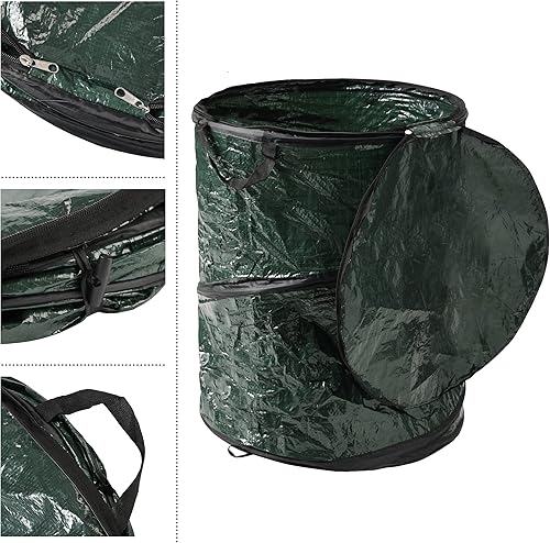 Miniatura 3 de Wakeman Juego de 2 botes de basura plegables para exteriores, de 29.5 galones, para fiestas, residuos de patio o lavandería, accesorios de camping
