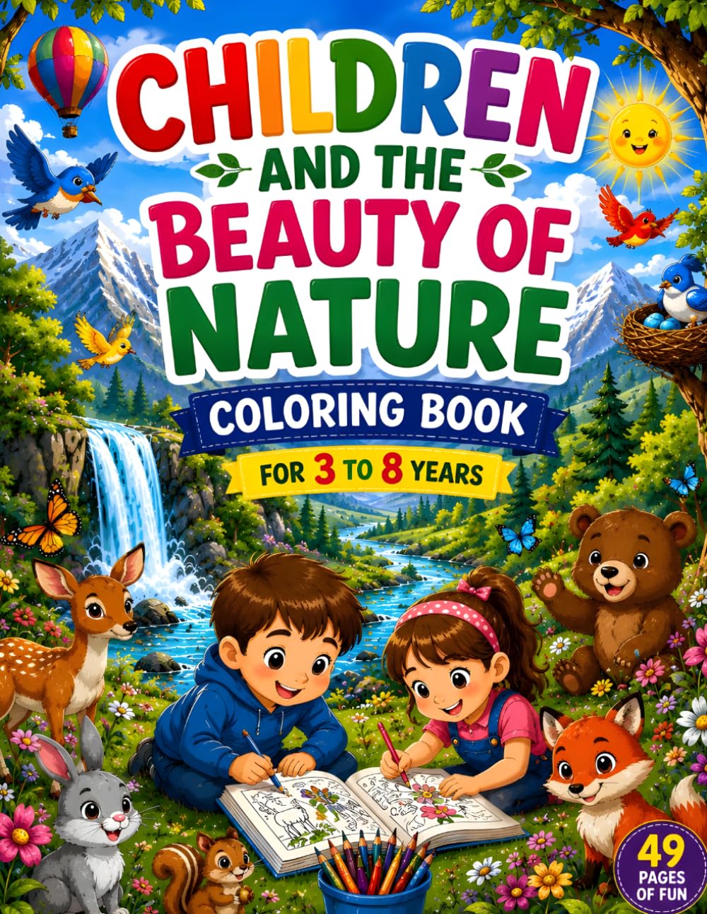 Children and the beauty of nature coloring book: A Fun Coloring Adventure Through Seasons and Beautiful Landscapes.