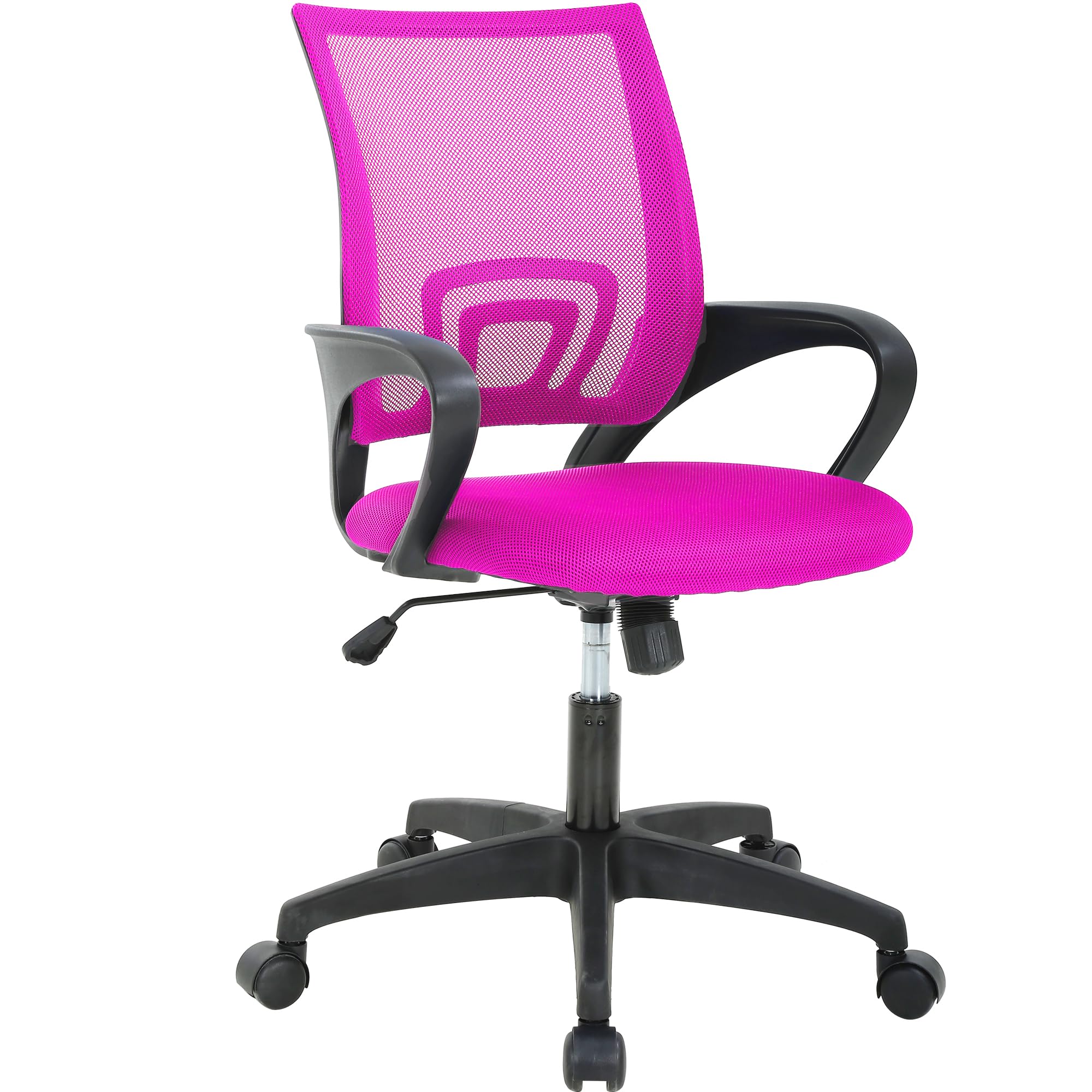 Ergonomic Office Computer Desk Chair Mid-Back Mesh Rolling Work Swivel Task Chairs with Wheels Comfortable Lumbar PVC Base