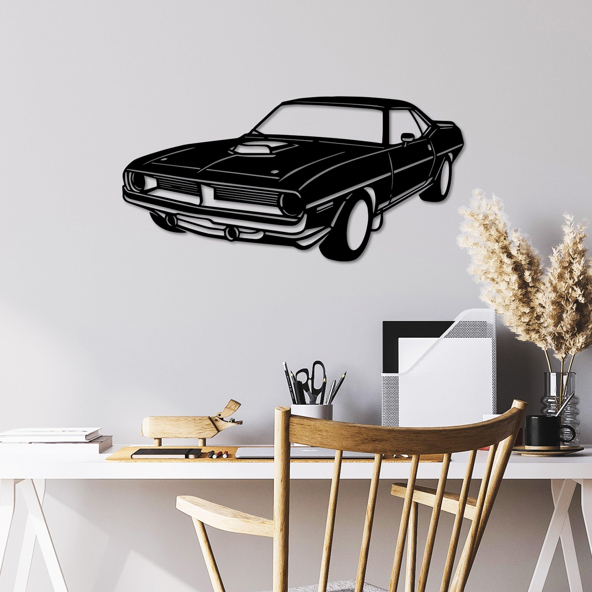 Hanah Home Stylish Black Decorative Metal Wall Accessory, 60 x 29 cm, 100% Metal, 1.5 mm Thickness, Lightweight and Durable, Perfect for Modern Decor