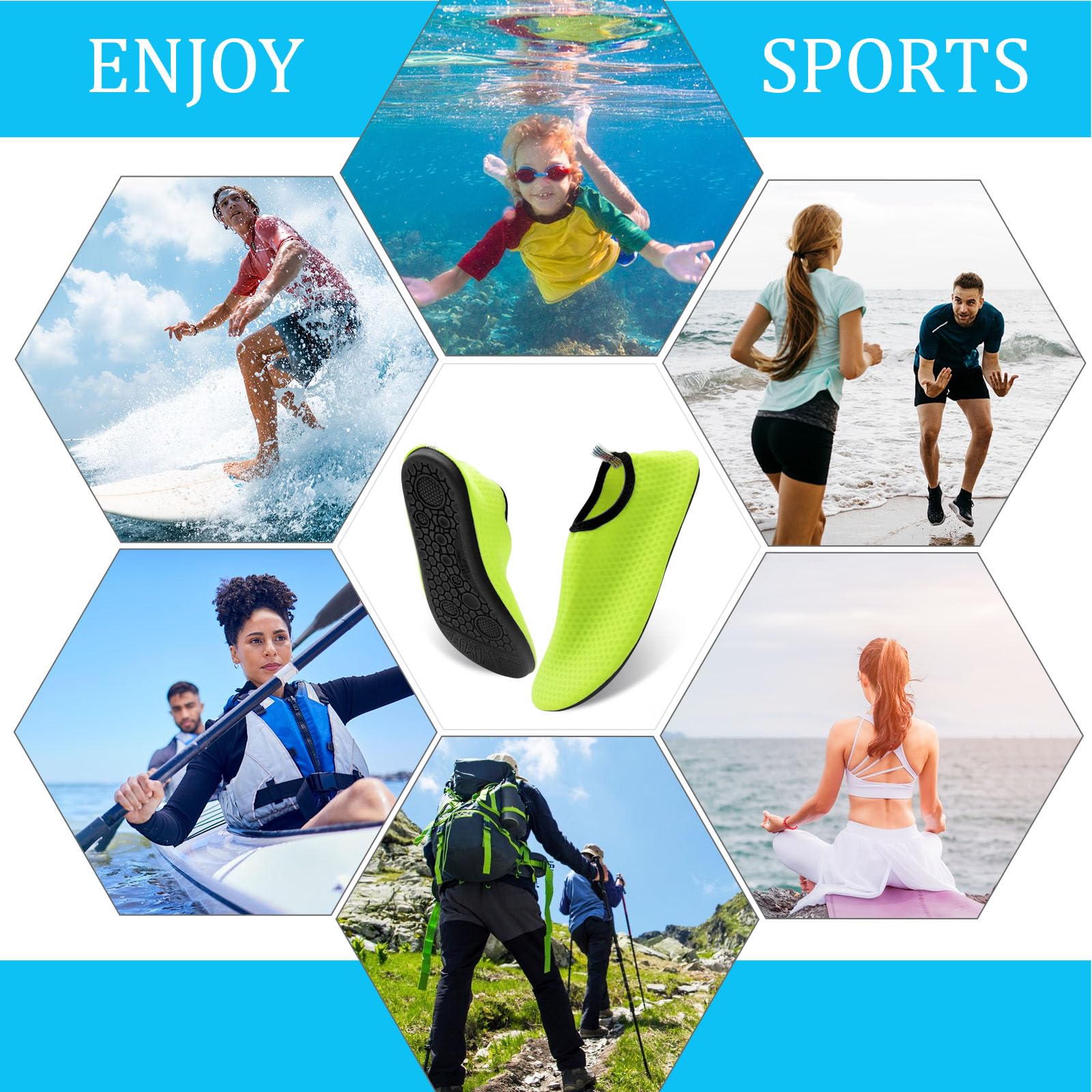 Zapatillas de natación transpirables para playa, surf y yoga hombres y mujeres
