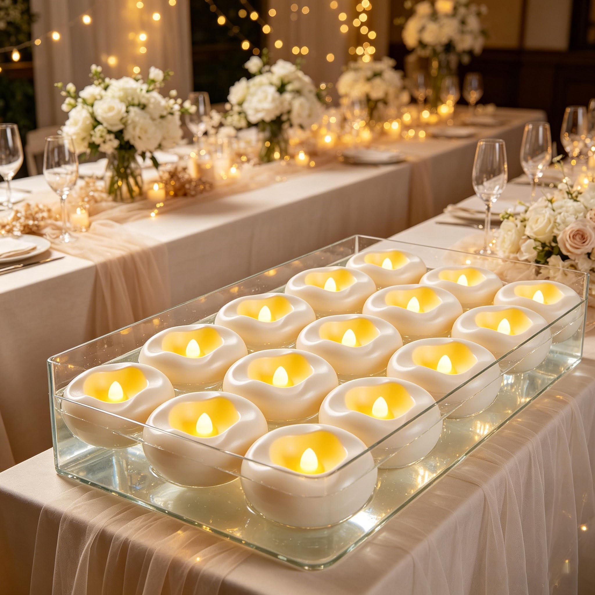 24 Pièces Bougies Flottantes LED à Activation par Eau, Piles CR2032 Incluses, Sans Flamme pour Décoration Maison & Fête