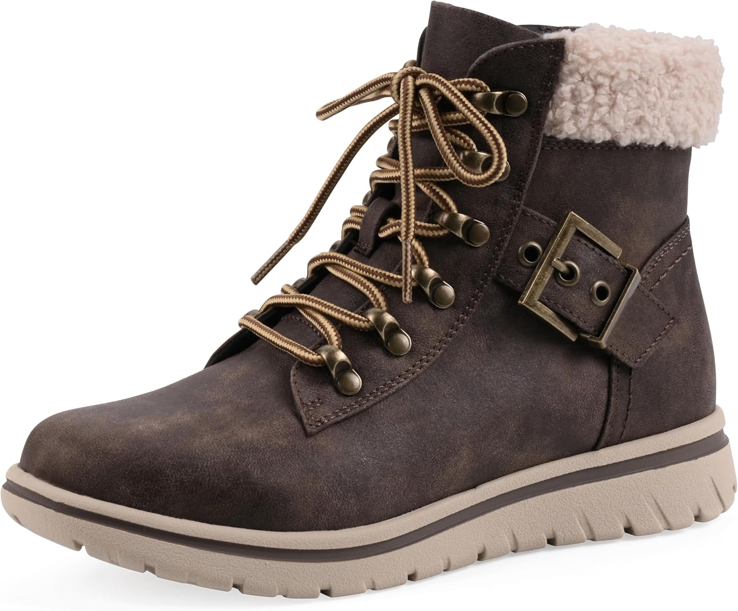 CLIFFS BY WHITE MOUNTAIN Women's Shoes Primed Lugged Lace-Up Ankle Bootie Cliffs by White Mountain レディース ハドリアヌス クッション レースアップ シティ ハイカー アンクルブー