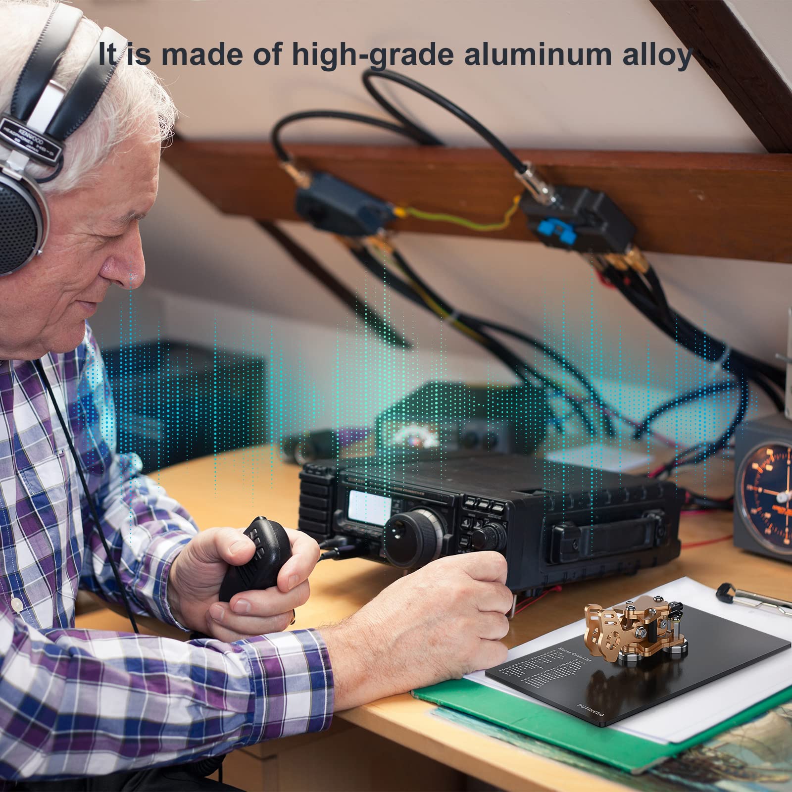 Putikeeg CW Morse Taste, Telegrafen Taste, Amateurfunk CW Taster, Morse Code geraet, Telegrammtastatur, Morsecode Sender, ham Radio Morsecode Sender (Gold)