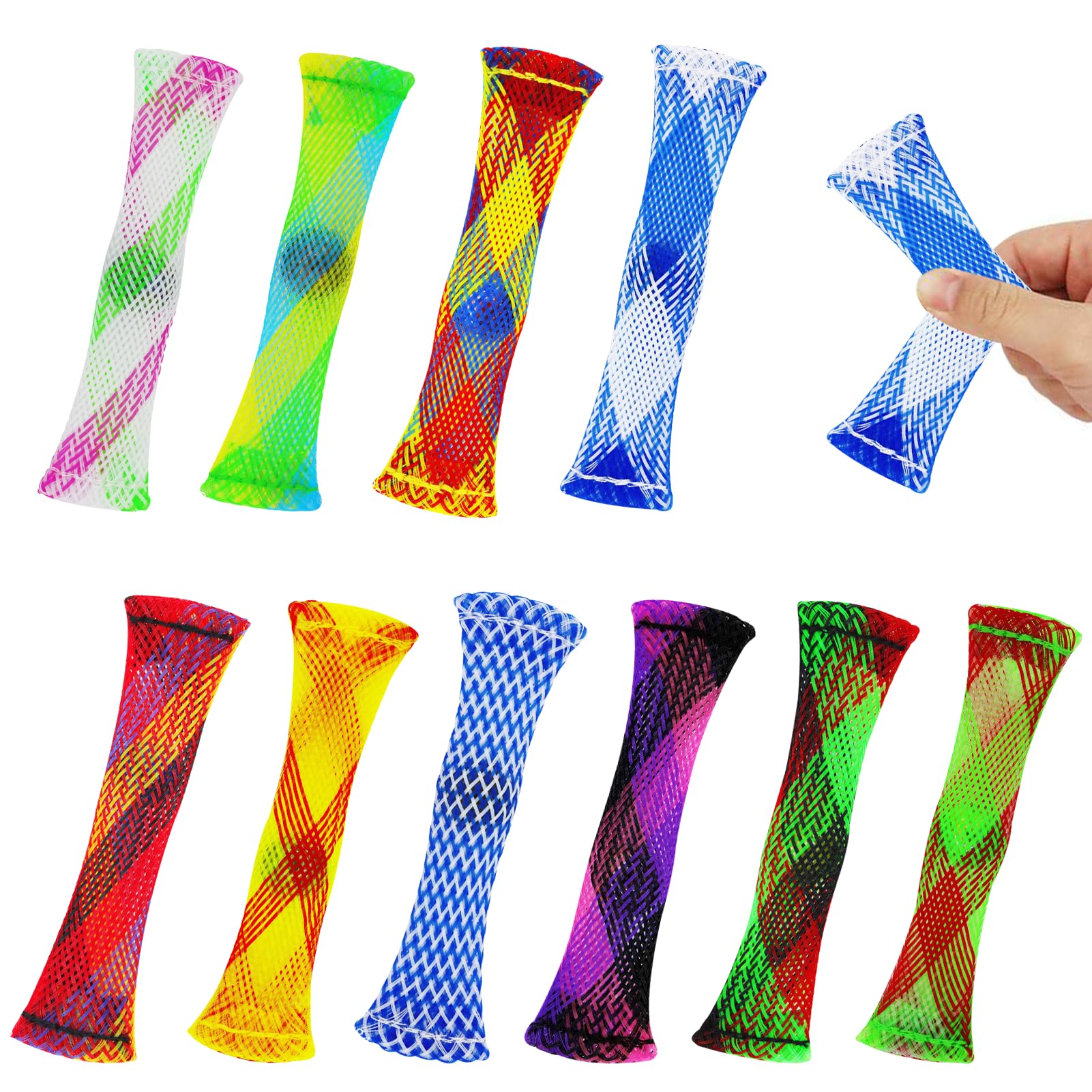 10 Pack Marble Mesh Fidget Toy Colourful Relief Anxiety Relief Braided Mesh — image 1