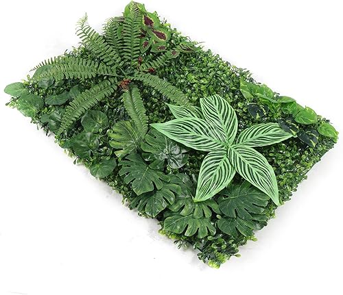 Miniatura 3 de 12 paneles de tapete artificial de 23.62 x 15.75 x 1.57 pulgadas, paneles de seto topiario, pantalla de cobertura de privacidad adecuada para jardín