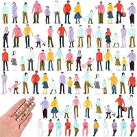 Namalu 100pcs 1:150 Scale Mini People Figurines - Painted Sitting Standing Poses for Model Trains Architecture Mini Scenes