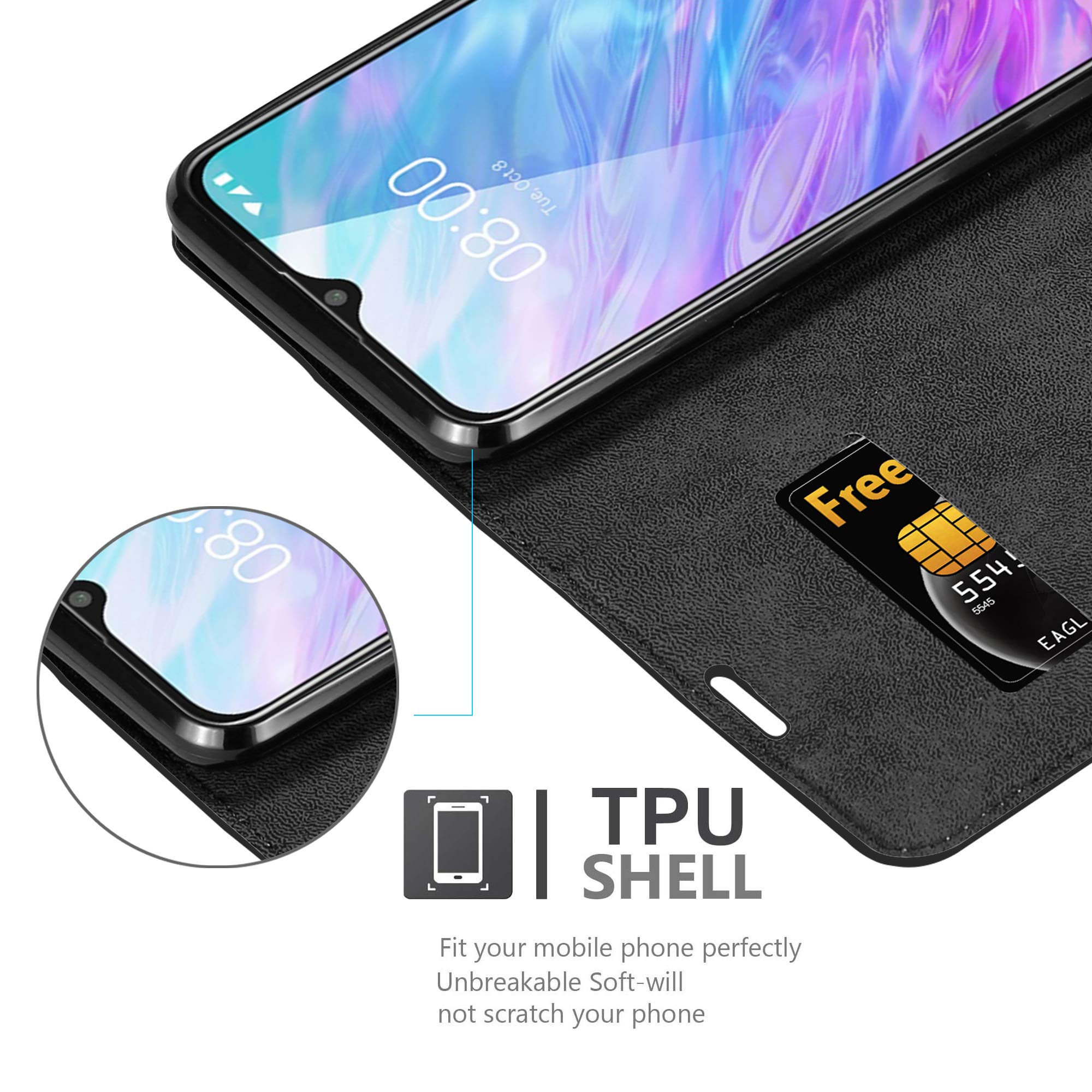 Cadorabo Hülle Für ZTE Blade V2020 – Kunstleder Flip Case Mit Standfunktion & Kartenfach