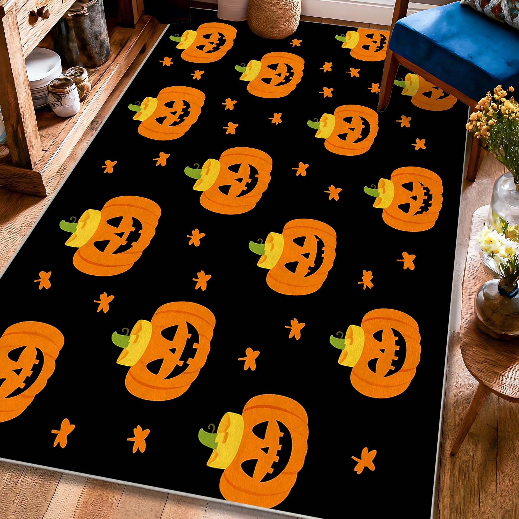 Tapis de sol Halloween souriant pour chambre enfant et salon