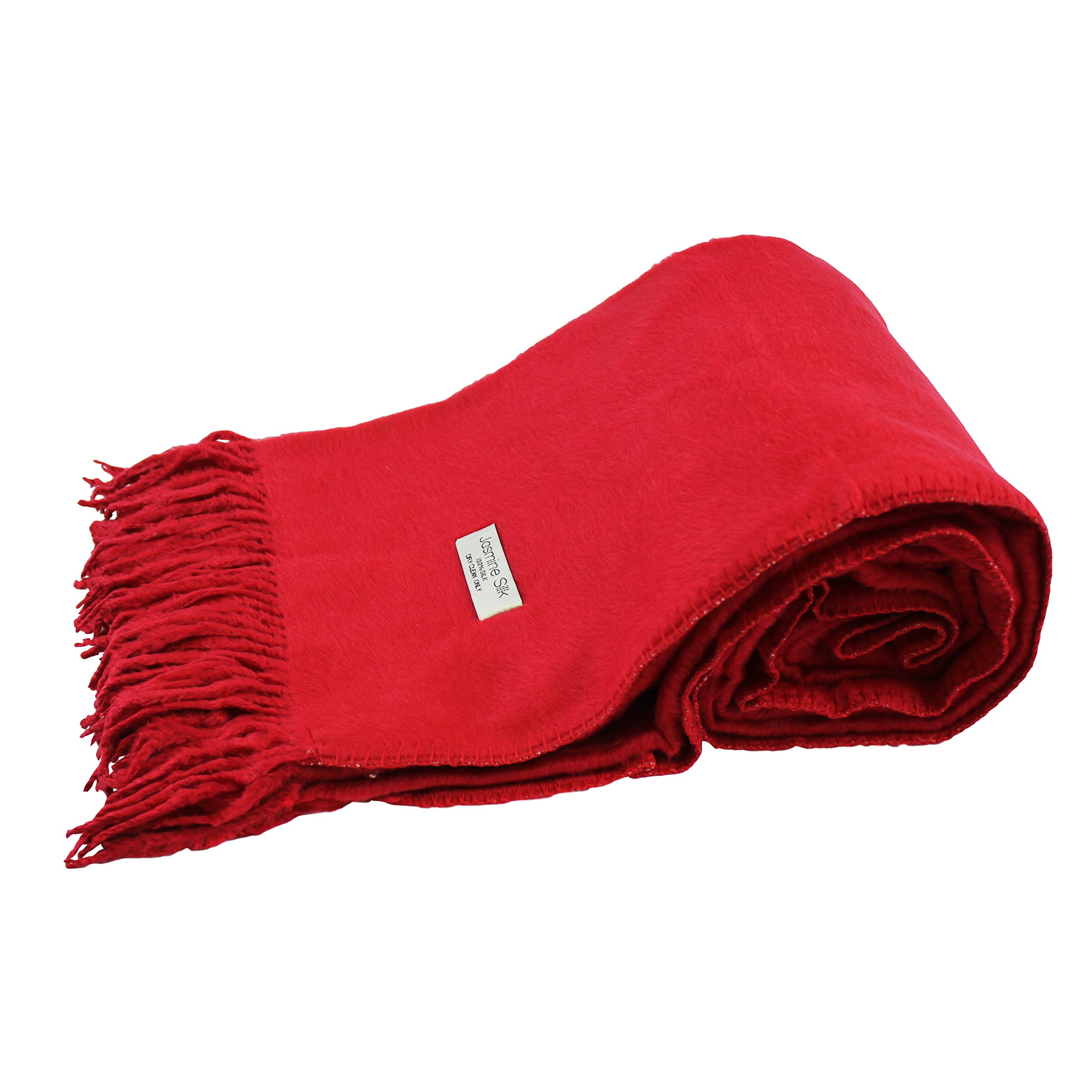 Jasmine Silk Red 100% Mulberry Silk Pashmina Shawl Scarf Wrap Throw