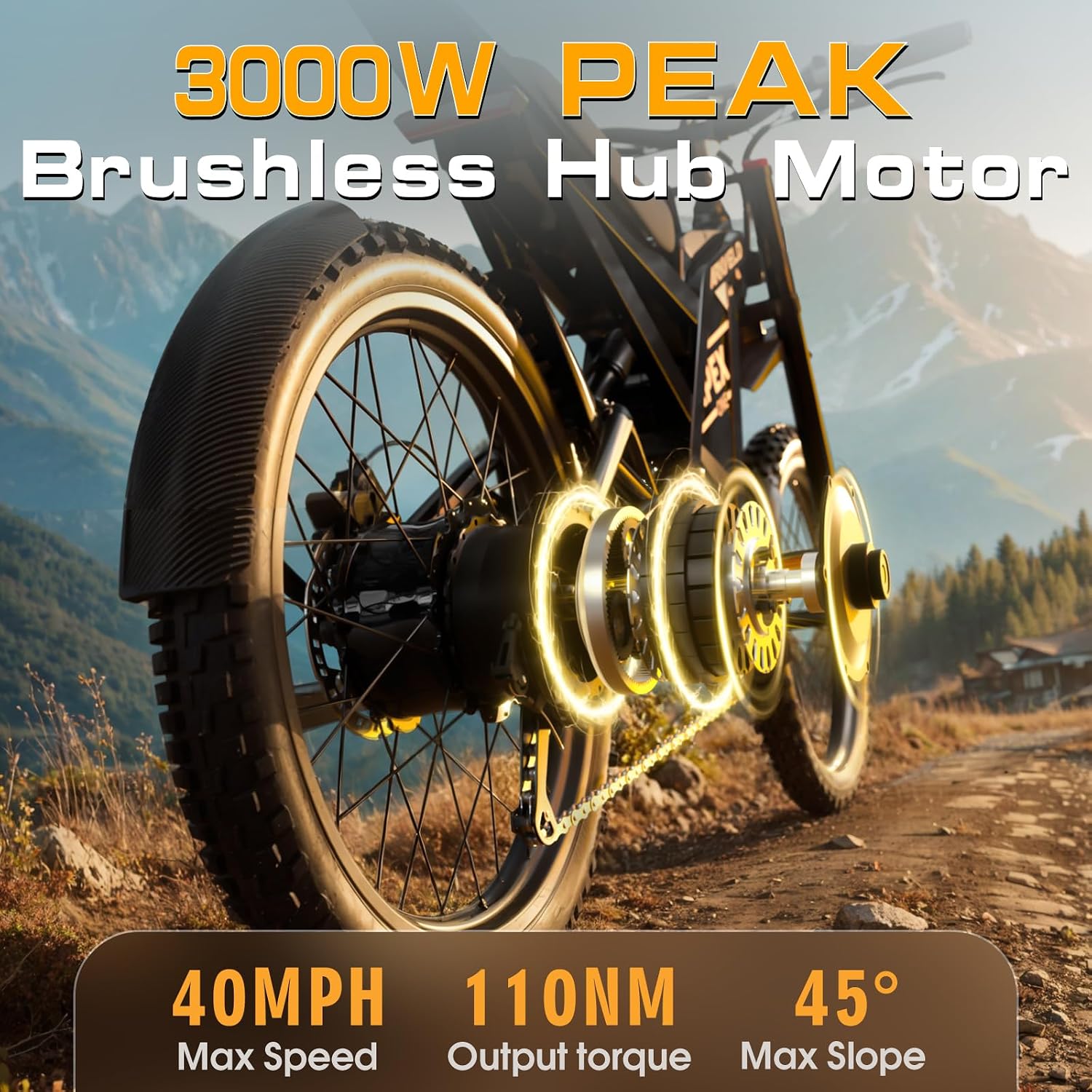 JVV Electric Dirt Bike for Adults, 2000W Brushless Motor, 48V/32Ah Lithium Battery, 37MPH Max Speed, 87 Miles Range, High Carbon Steel Frame, Dual Hydraulic Disc Brakes, Shimano 7-Speed, 25" Tires