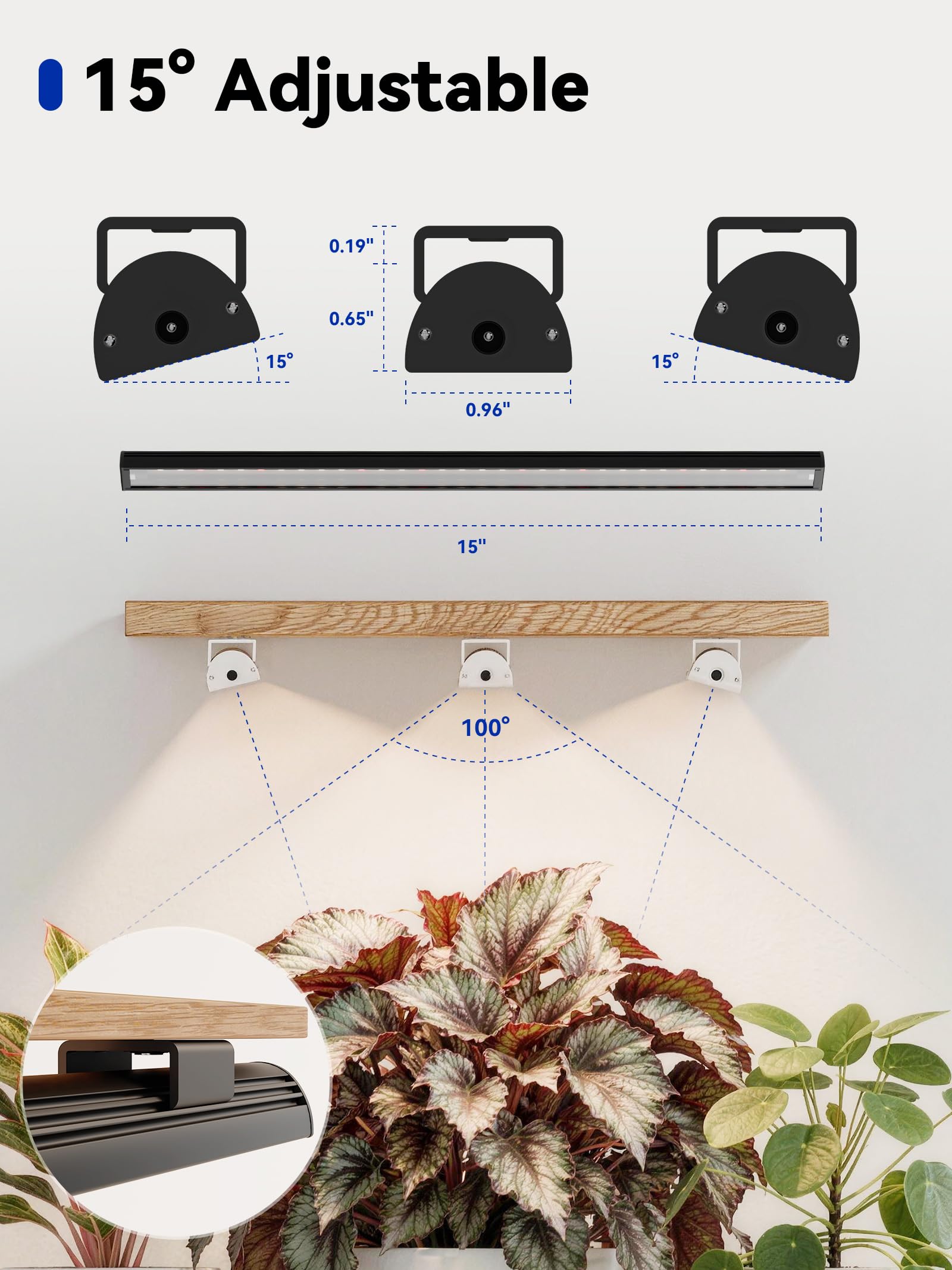 GLOWRIUM Lampes de culture pour plantes d'intérieur, barre lumineuse à DEL | Bandes lumineuses de croissance 48 W avec contrôle par application, minuterie automatique, angles de faisceau réglables pour