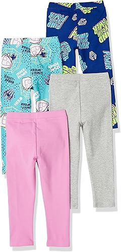 Vista 16 de Yaxa Essentials Disney Marvel Star Wars Frozen Leggings para niñas y niños pequeños, multipaquetes