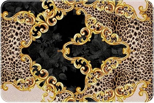 Miniatura 1 de Tapete de leopardo abstracto, duradero, para puerta delantera, tapete antideslizante y absorbente, resistente a la suciedad, para decoración de