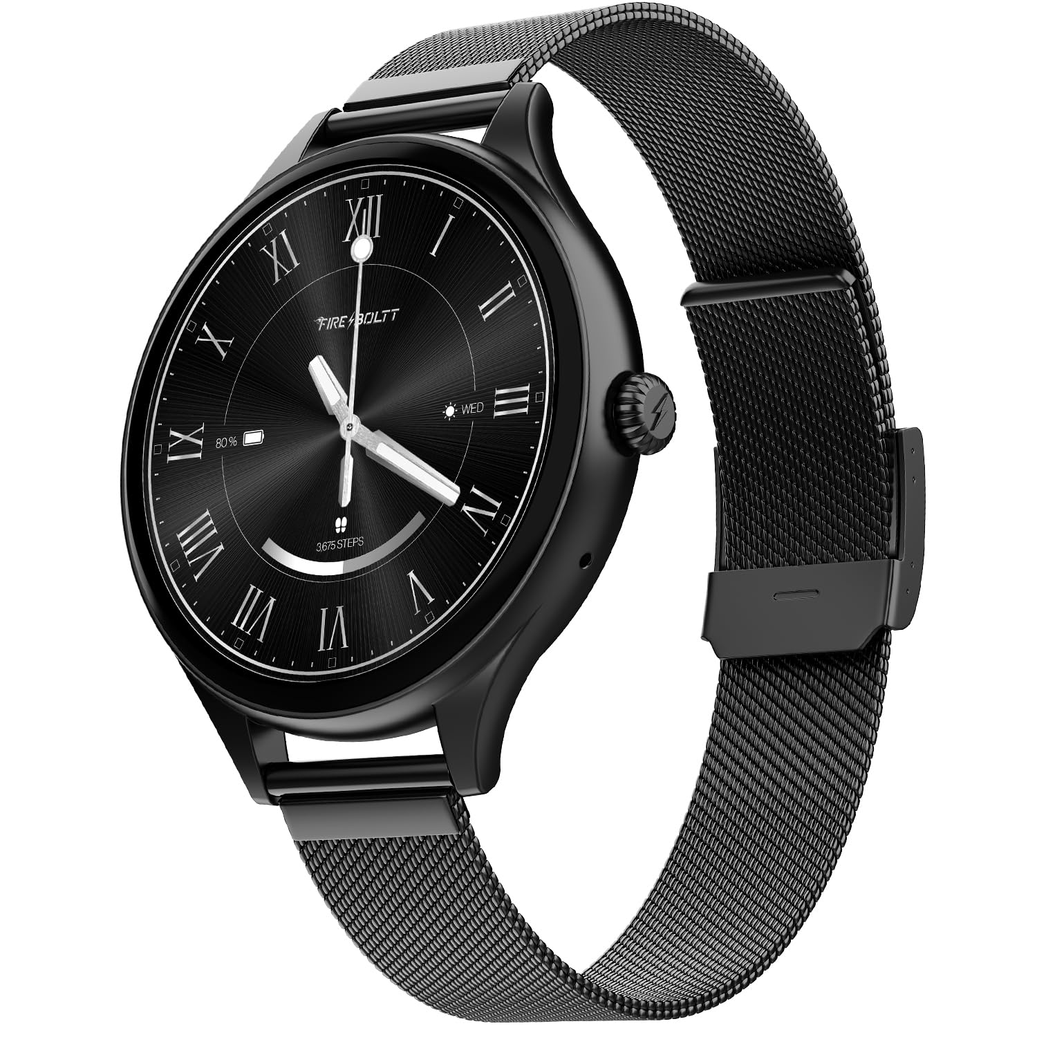 Fire-Boltt Phoenix Air Smart Watch 1.26” Round Display, Rotating Button, Wireless Charging, Ultra Lightweight Metal Body, Bluetooth Calling, Smartwatch with Silicone & Mesh Steel Straps Onyx Black-image-30
