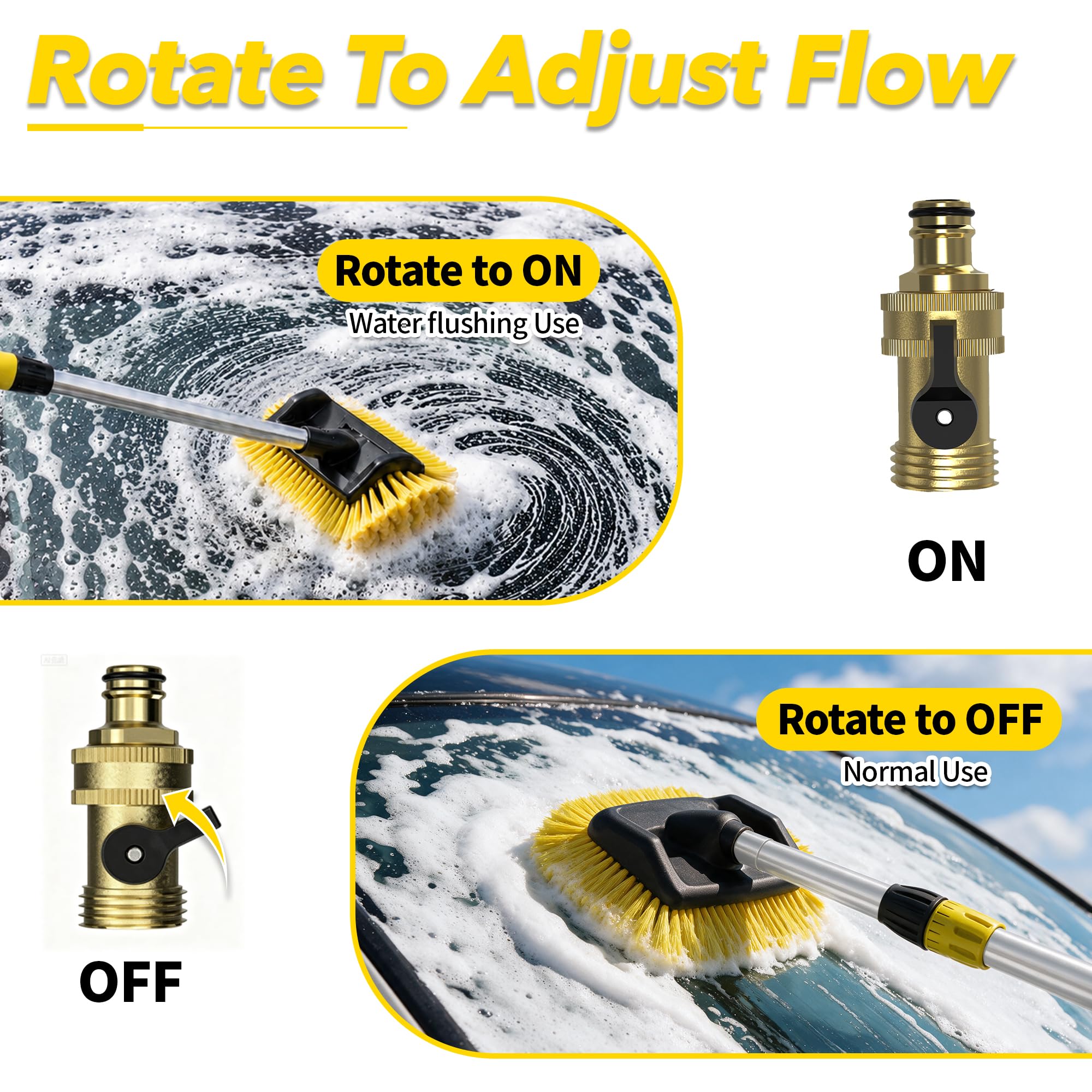 16FT Car Wash Brush - RV Washing Brush with Telescopic Pole -6