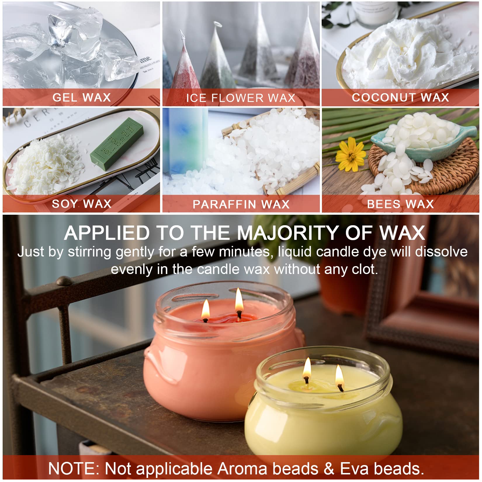 Buy Candle Dye 16 Colors Liquid Candle Wax Dye for Candle Making