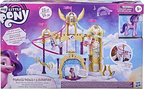 Miniatura 11 de My Little Pony: A New Generation Movie Royal Racing Ziplines - Juego de castillo de 22 pulgadas con 2 tirolesas móviles, figura de pétalos de