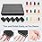 Nail Buffers (50 Pack), mini Buffer Block Nail File for Acrylic Nails and Natural Nails, 100/180 Grit Nail Buffer Block Bulk Buffing Blocks for Nail Buff Professional Manicure File Blocks Set Black