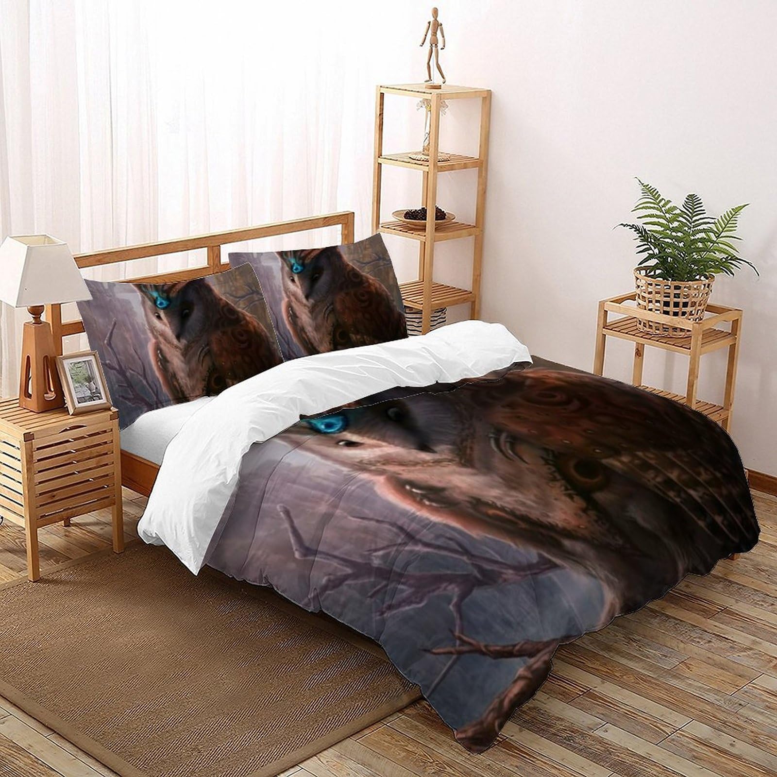 Housse de couette Super King La Chouette Literie grand lit enfant animaux
