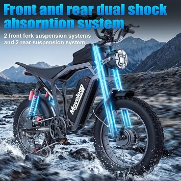 Electric Bike for Adults, 20 Fat Tire Ebike, 48V 15.6/20AH, Top 80 Miles