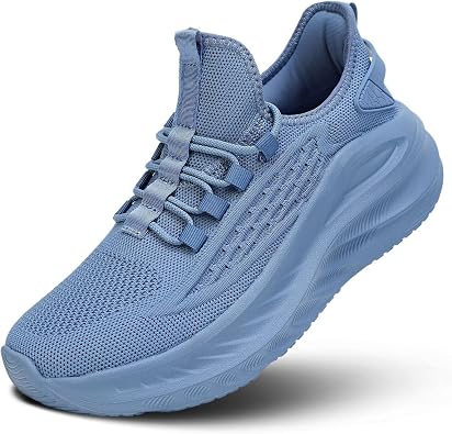 Pozvnn Mens Walking Shoes Fashion Tennis Walking Slip on Sneakers Casual Gym Workout Lightweight Comfortable Trainers