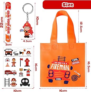 PQKL-party brandweerman party cadeau, brandweer Pinata, brandweer kinderverjaardag, brandweerman cadeauzakjes, sleutelhanger, snap armband, tijdelijke tatoeages, brandweer speelgoed voor jongens
