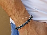 Vista 489 de Amazing Gemstone Pulsera de cristal para mujeres y hombres, pulsera de cristal curativo de protección, pulsera elástica con cuentas de piedras