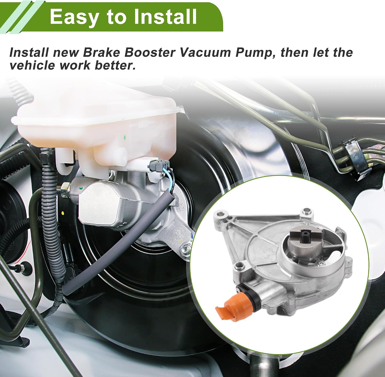 Brake Vacuum Pump No.11667622380 Engine Vacuum Pump for BMW 228i 2014-2016 Aluminum Alloy Silver Tone 1 Pc