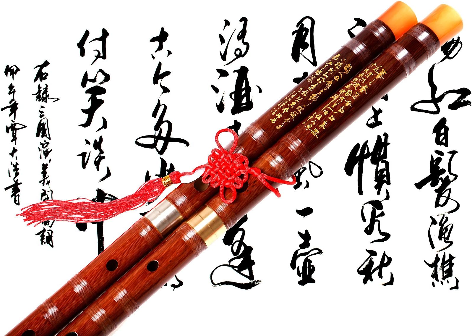 Bamboo Flute Dizi,NICOSHINE Traditional Handmade Chinese Musical Instrument In E Key(Single insert)
