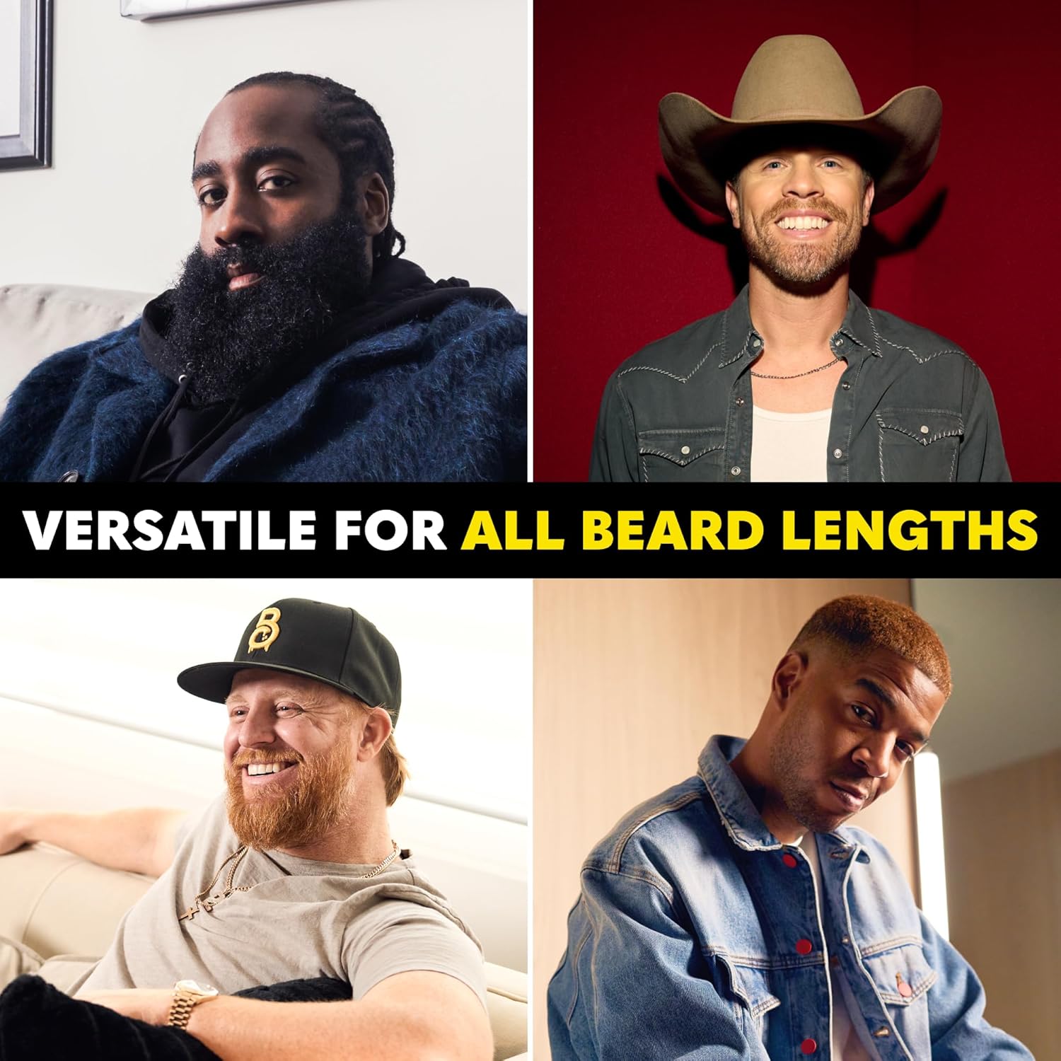 The Beard Club Pro Beard Trimmer for Men - Professional Men's Hair Trimmer for Barbers - Electric Cordless Rechargeable High Power 13,000 RPM - 10 Guides - Taper Lever - Diamond Like Carbon Blades