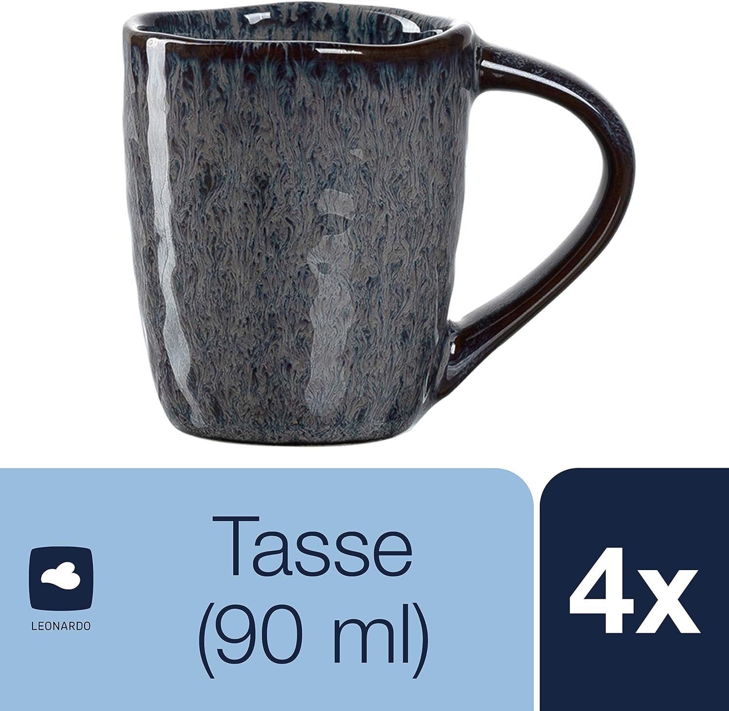 LEONARDO 018594 Espresso Cups, 90ml, Gray, Set of 4
