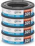 Diaper Genie Essentials Round Refill 4-Pack | Holds Up to 1280 Newborn Diapers | Features Unscented Continuous Film | Compatible with Diaper Genie Complete and Expressions Pails