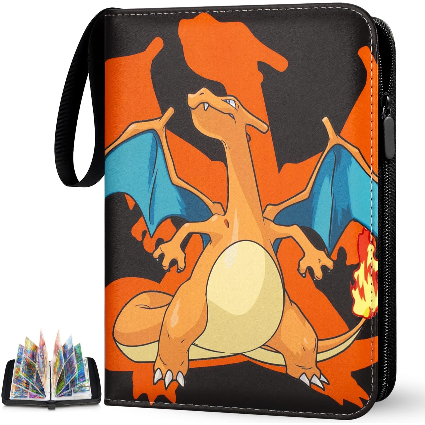 Album Carte Pokemon, Raccoglitore Carte con Cerniera, Album Porta Carte Collezionabili, 50 Pagine 400 Capacità